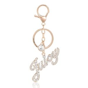 Juicy Couture Logo Bling Rhinestone Keychain Bag Charm